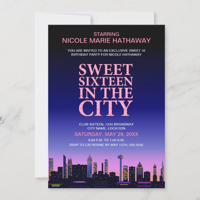 Invitation Poster sweet sixteen (Devant)