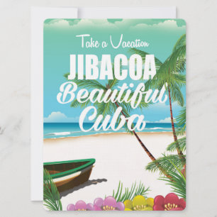 Invitation poster vacances plage de Jibacoa Cuba