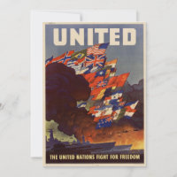 Invitation Poster vintage 2ème guerre mondiale