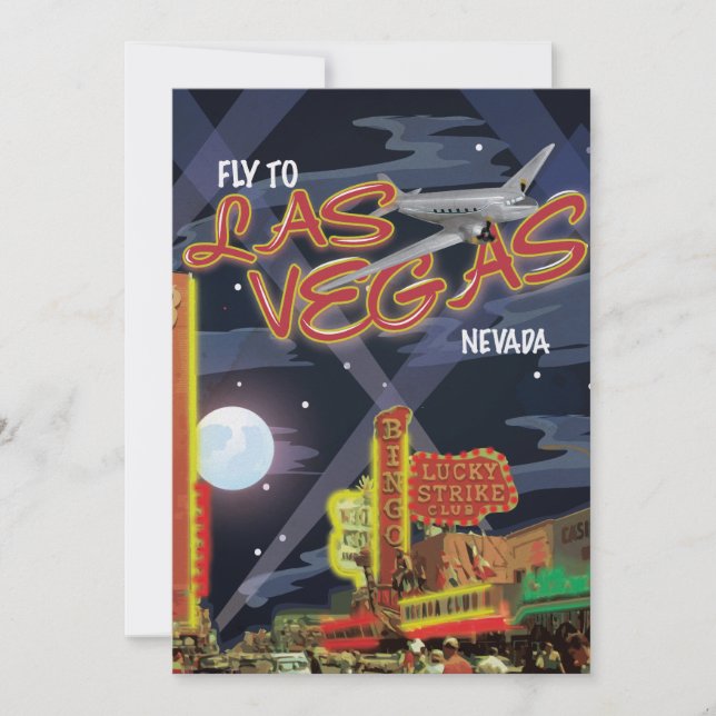 Invitation Poster vintage Las Vegas (Devant)