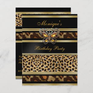 Invitation Posters de animaux sauvages exotiques Anniversaire