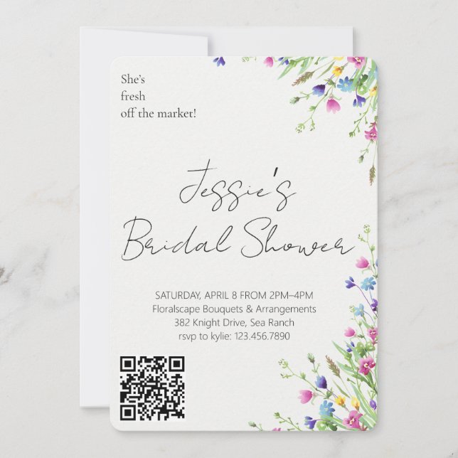 Invitation Pot de fleurs aquarelle Baby Shower Jardin Fête (Devant)