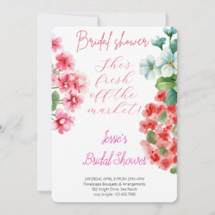 Invitation Pot de fleurs aquarelle Enterrement de vie de jeun