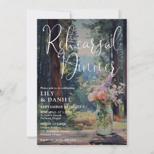 Invitation Pot de fleurs de forêt rustique pour dîner de répé