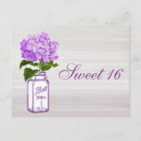 Pot de maçon chic et bonbon pourpre 16 à hortensia