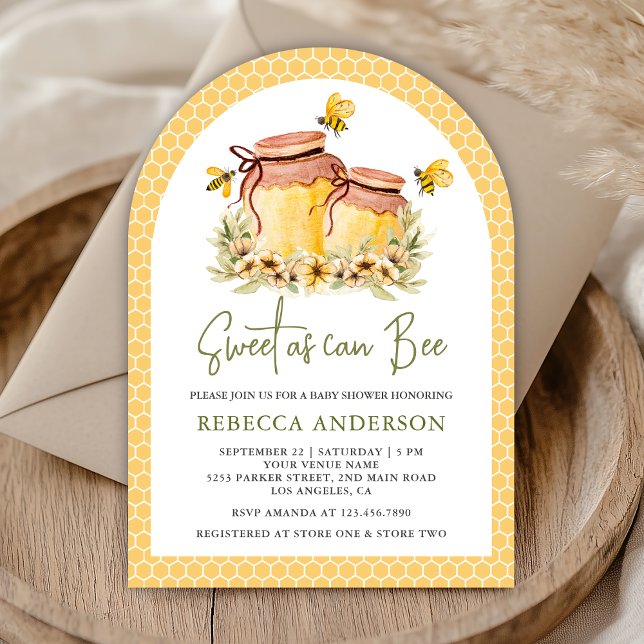 Invitation Pot de miel rustique doux comme peut l'être une ab (Créateur téléchargé)