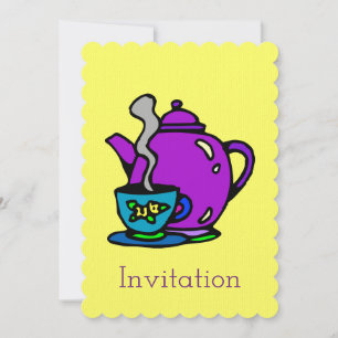 Invitation Pot de thé mignonne et coupe