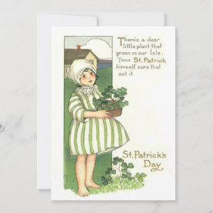 Invitation Pot Shamrock fille mignonne