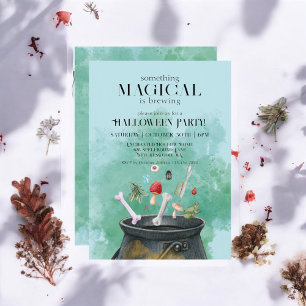 Invitation Potions bleues et sorcières sorcières Cauldron Hal
