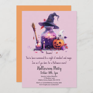 Invitation Potions Citrouille Ghost Witch Casquette Halloween