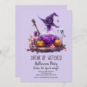 Invitation Potions Citrouille Ghost Witch Casquette Halloween
