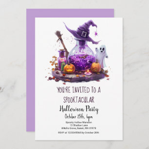 Invitation Potions Citrouille Ghost Witch Casquette Halloween