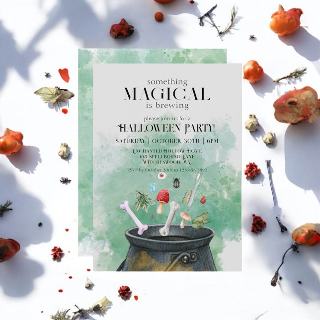 Invitation Potions grises et sorcières sorcières Cauldron Hal (Créateur téléchargé)