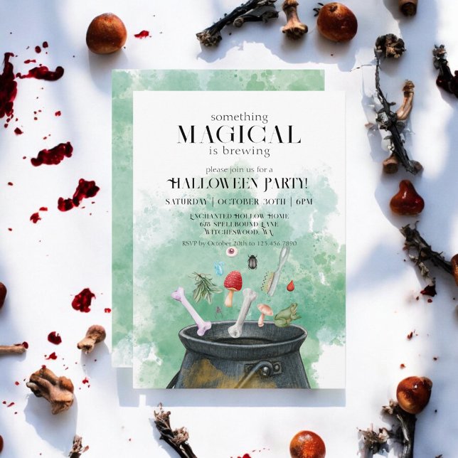 Invitation Potions & Spells Sorcières Cauldron Halloween Part (Créateur téléchargé)