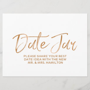 Invitation Pots de date de mariage   Lettres de rose d'or élé