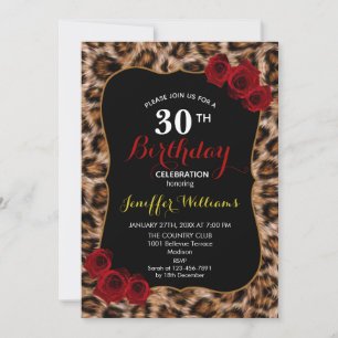 Invitation Pots de léopard Fourrure Jaguar Animal Motif de pe