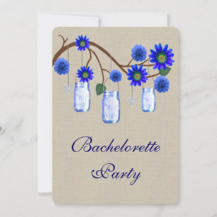 Invitation Pots en toile de jute Rustique Bleu pour enterreme