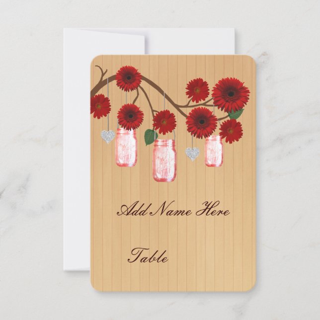 Invitation Pots en verre Mason Rouge Rustique de Campagne Car (Devant)