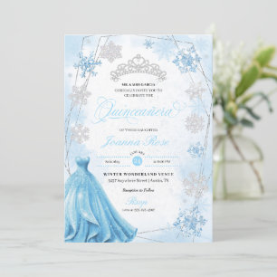 Invitation Poudre Blue Winter Wonderland Quinceanera