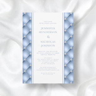 Invitation Poudre Diamant Bleu Tufted Mariage virtuel Invitat