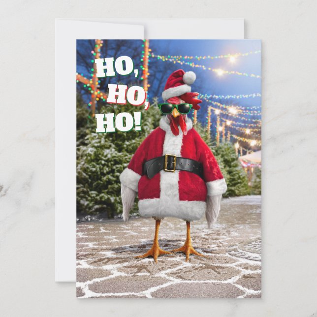 Invitation Poule de Noël (Devant)