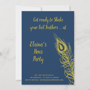 Invitation Poules de fête Shake your Tail Feathers jaunes