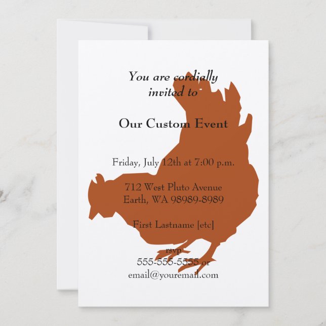 Invitation Poulet rouge (Devant)