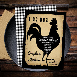 Invitation Poulet rustique I DO BBQ Douche Couple