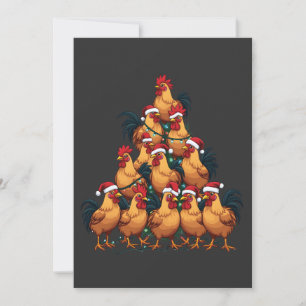 Invitation Poulets sapin de Noël Joyeux Noël Funny Noël