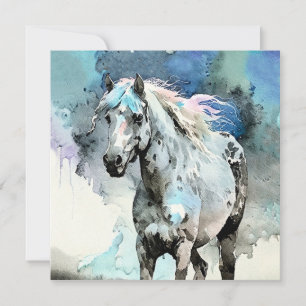 Invitation Pouliche Appaloosa fringante Aquarelle