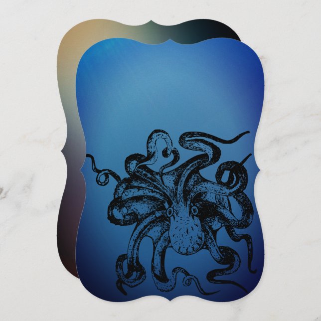 Invitation poulpe  (Devant / Derrière)