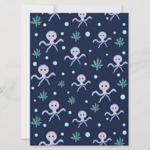Invitation Poulpe sous la mer motif pour enfants