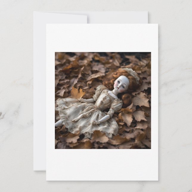 Invitation poupée ancienne dans la foret halloween  (Devant)
