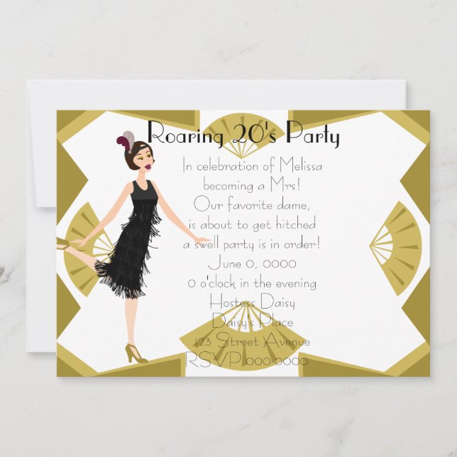 Invitation Poupée Art déco (Devant)