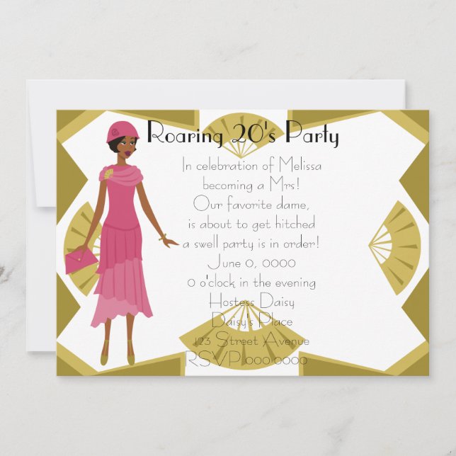 Invitation Poupée Art déco (Devant)