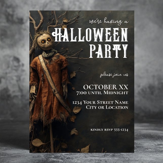 Invitation Poupée Épouvantail Créatif pour Fête d'Halloween (Créateur téléchargé)