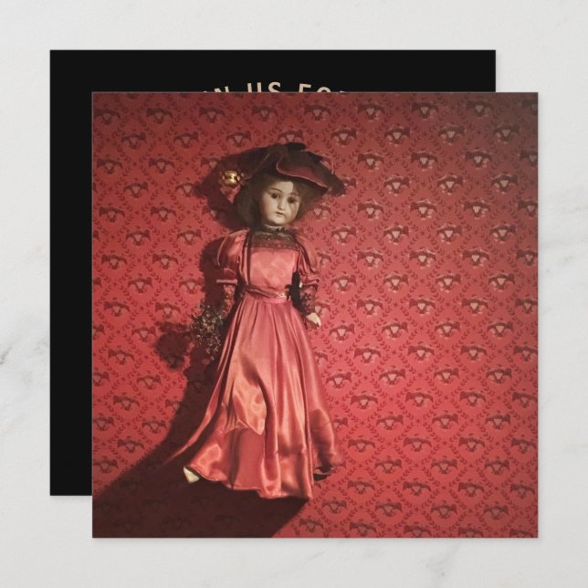 Invitation poupée sur un mur (Devant / Derrière)