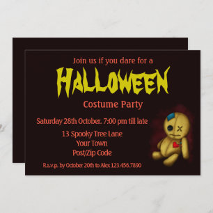 Invitation Poupée Voodoo Rag avec boutons Patches et Pins