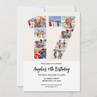 Invitation pour 17e anniversaire - Numéro 17