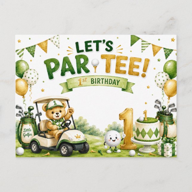 Invitation pour 1er anniversaire de golf (Devant)