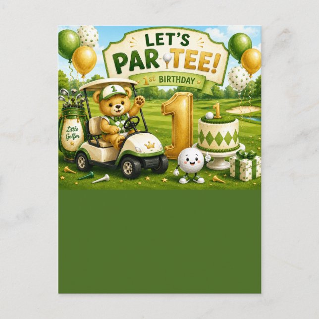 Invitation pour 1er anniversaire de golf (Devant)