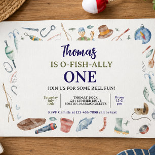 Invitation pour 1er anniversaire de pêche O-Pois