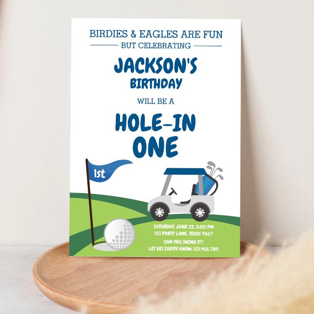 Invitation pour 1er anniversaire Hole In One Golf  (Créateur téléchargé)