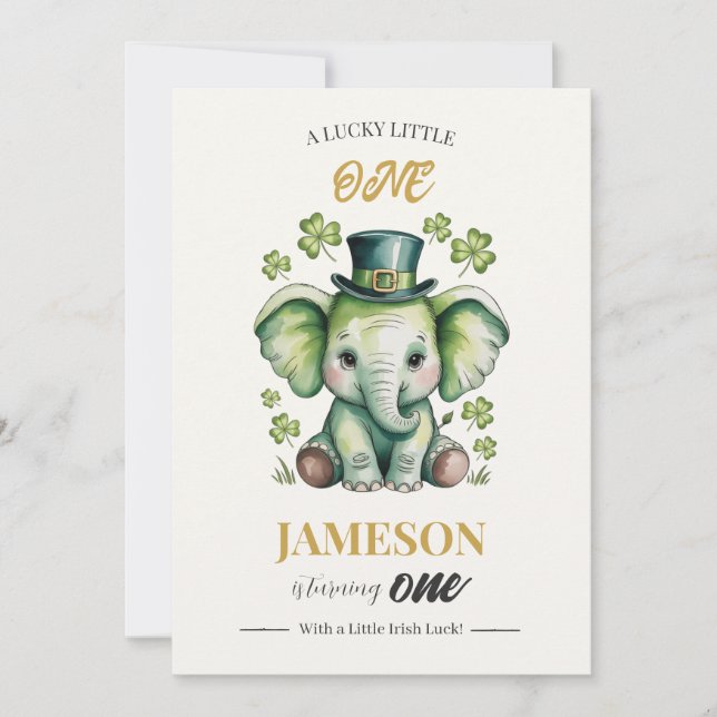 Invitation pour 1er anniversaire | Saint-Patrick c (Devant)