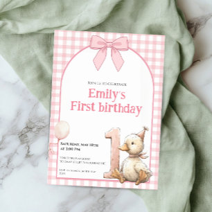 Invitation pour 1er anniversaire Thème Canard Ging