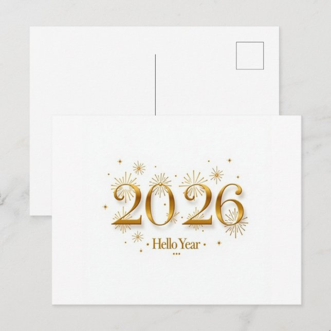 Invitation pour 2026 – Carte élégante pour le Nouv (Devant / Derrière)