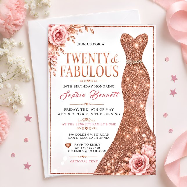 Invitation pour 20 ans 'Twenty & Fabulous' (Créateur téléchargé)