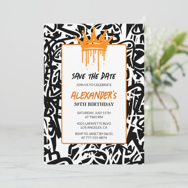 Invitation pour 30e anniversaire graffiti Sauvegar (Debout devant)