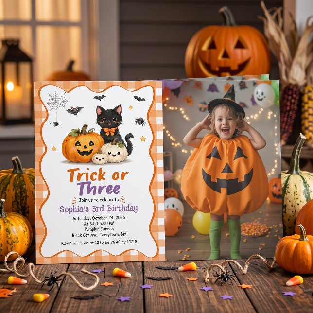Invitation pour 3ème anniversaire Halloween Trick  (Créateur téléchargé)