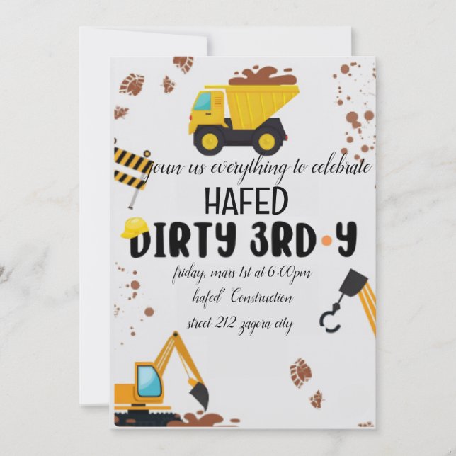 Invitation pour 3ème anniversaire sale (Devant)